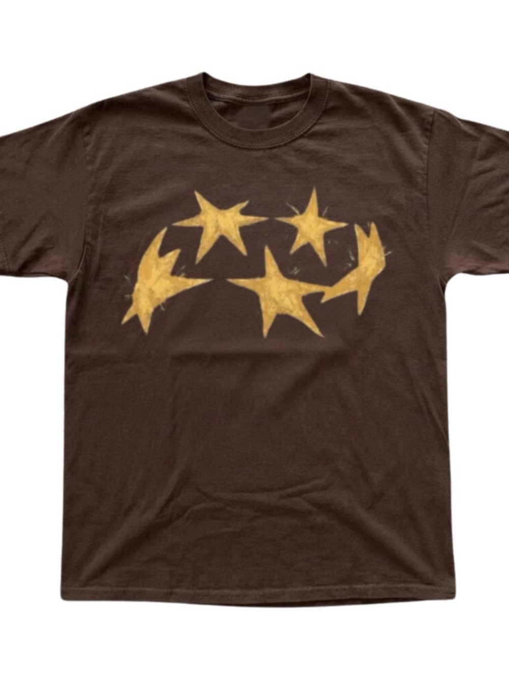 Gildan Brown Short-Sleeve Tee with Yellow Star Graphic